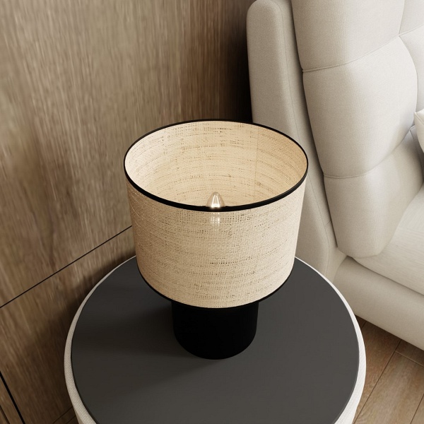 Lampa ASPEN LN1 BLACK/RATTAN