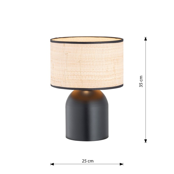 Lampa ASPEN LN1 BLACK/RATTAN