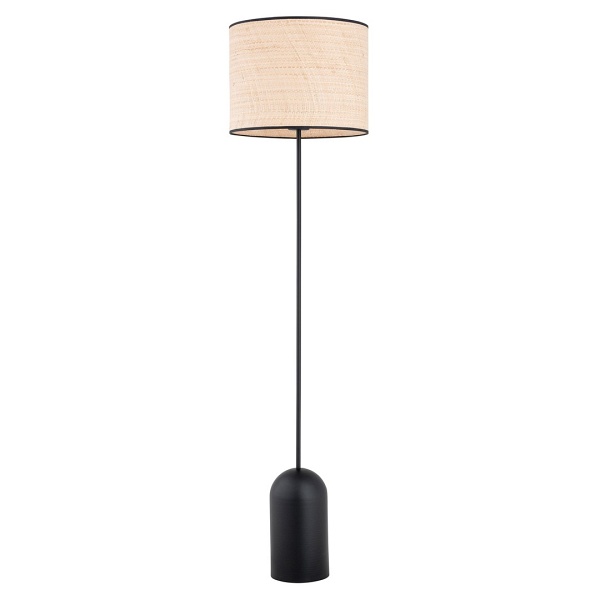 Lampa podłogowa ASPEN LP1 BLACK/RATTAN - Emibig