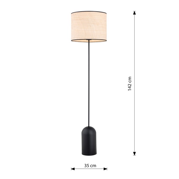 Lampa podłogowa ASPEN LP1 BLACK/RATTAN