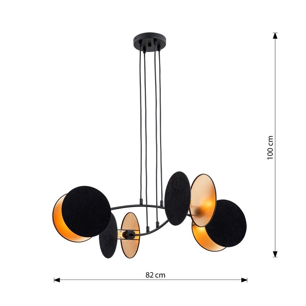 Lampa wisząca MOTIF 4 BLACK/GOLD