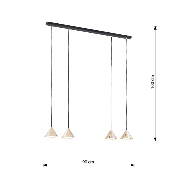 Lampa wisząca ELIT 4 BL GOLD