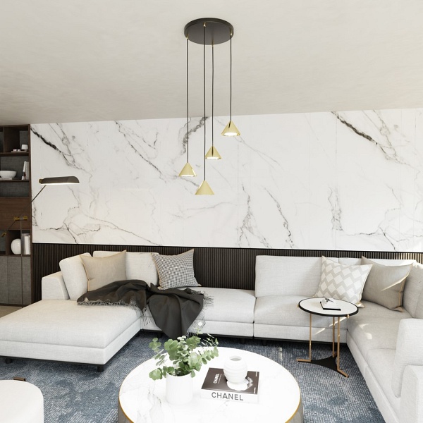 Lampa wisząca ELIT 4 PREMIUM GOLD - Emibig