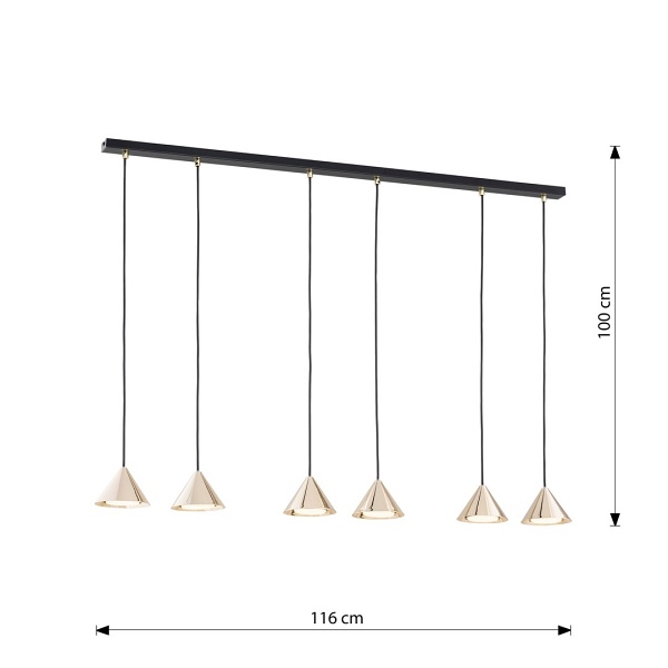 Lampa wisząca ELIT 6 BL GOLD