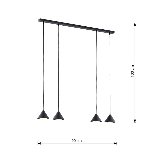 Lampa wisząca ELIT 4 BLACK