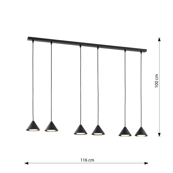 Lampa wisząca ELIT 6 BLACK