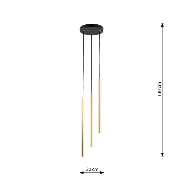 Lampa wisząca SELTER 3 PREMIUM GOLD