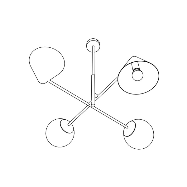 Lampa sufitowa HERMES 4 BLACK