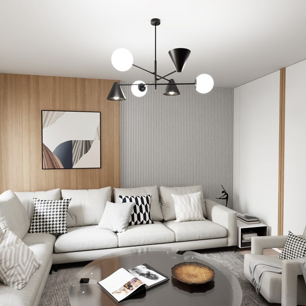 Lampa sufitowa HERMES 6 BLACK - Emibig