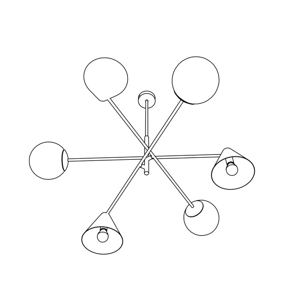 Lampa sufitowa HERMES 6 BLACK