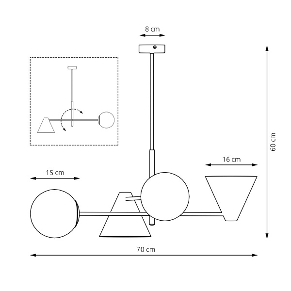 Lampa sufitowa HERMES 4 WHITE