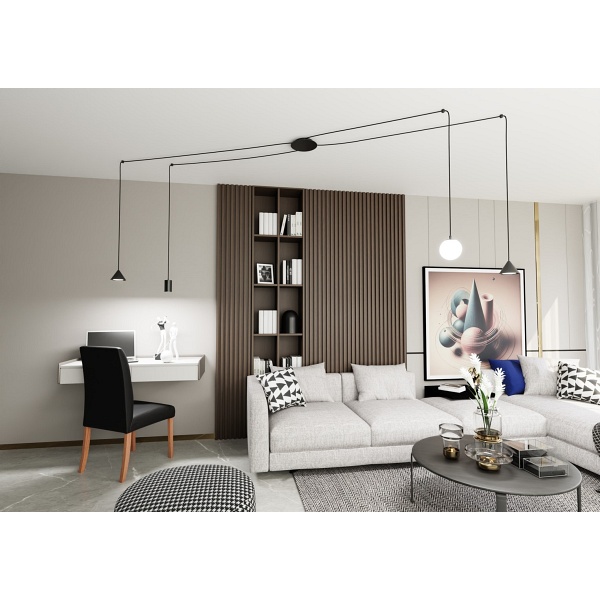 Lampa wisząca FUJI 4 BLACK - Emibig