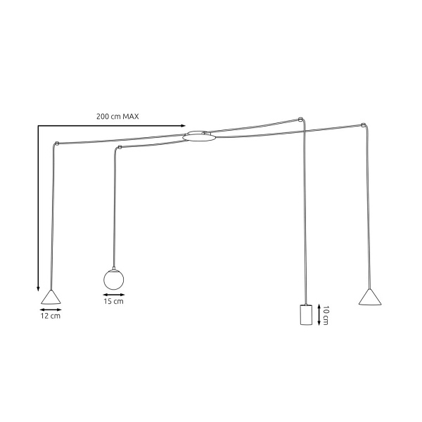 Lampa wisząca FUJI 4 GOLD