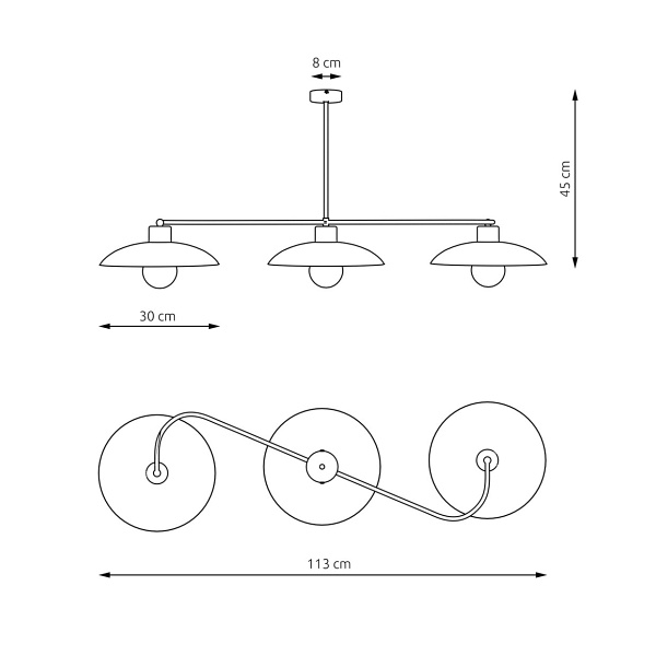 Lampa sufitowa FOSTER 3 BLACK