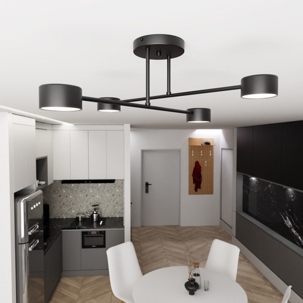 Lampa sufitowa HALO 4 BLACK - Emibig