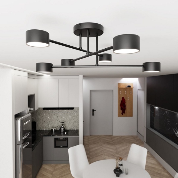 Lampa sufitowa HALO 6 BLACK - Emibig