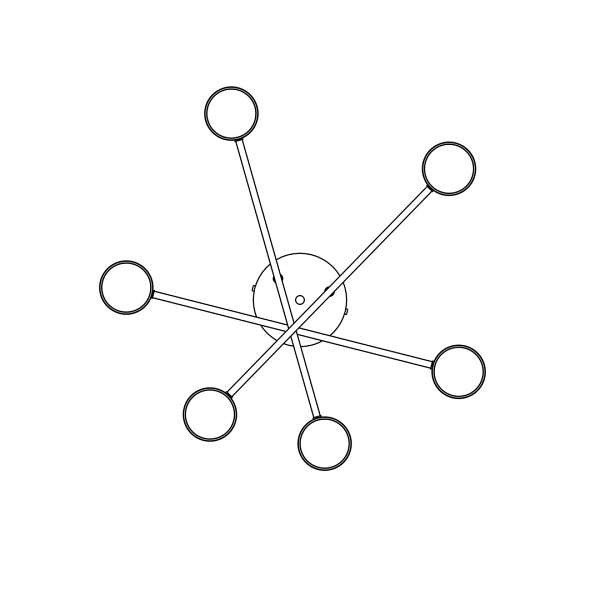 Lampa sufitowa HALO 6 BLACK