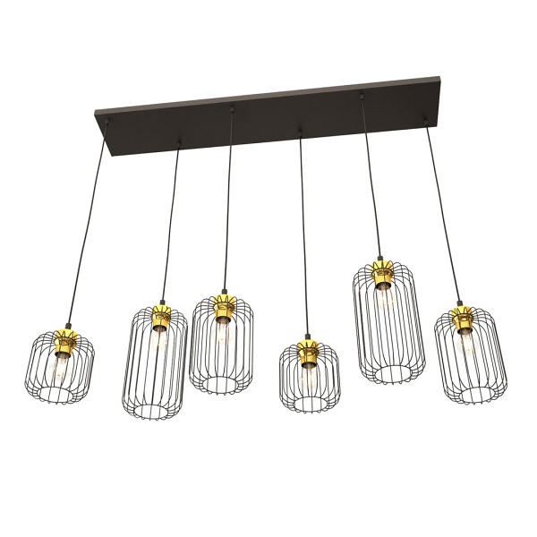 Lampa wisząca VANDER 6 BL GOLD - Emibig
