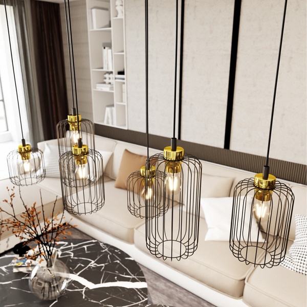 Lampa wisząca VANDER 6 BL GOLD