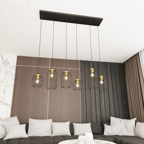 Lampa wisząca VANDER 6 BL GOLD
