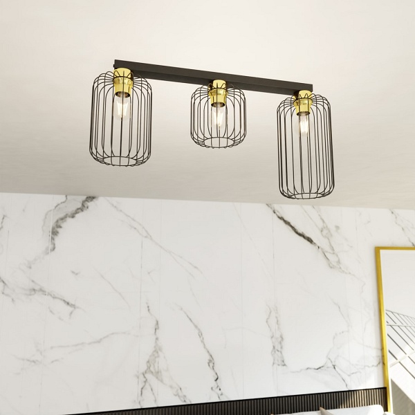 Lampa sufitowa BARN 3 BL GOLD