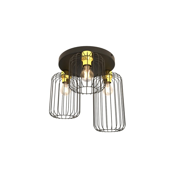 Lampa sufitowa BARN 3PREM BL GOLD