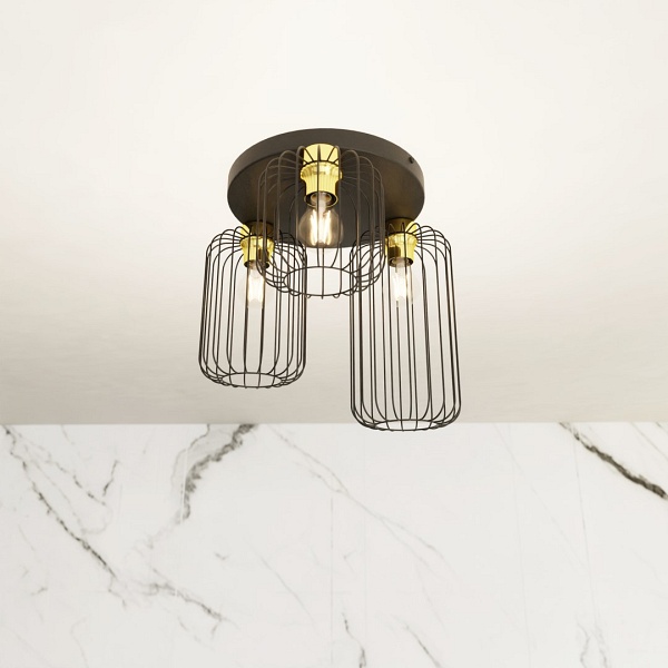 Lampa sufitowa BARN 3PREM BL GOLD