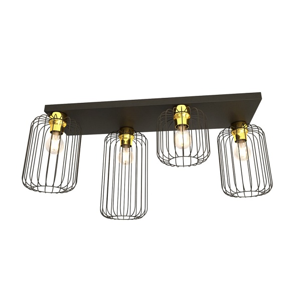 Lampa sufitowa BARN 4 BL GOLD