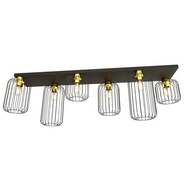 Lampa sufitowa BARN 6 BL GOLD - Emibig