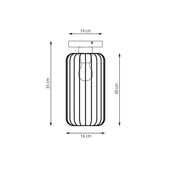 Lampa sufitowa BARN 1 BL