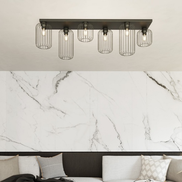 Lampa sufitowa BARN 6 BL