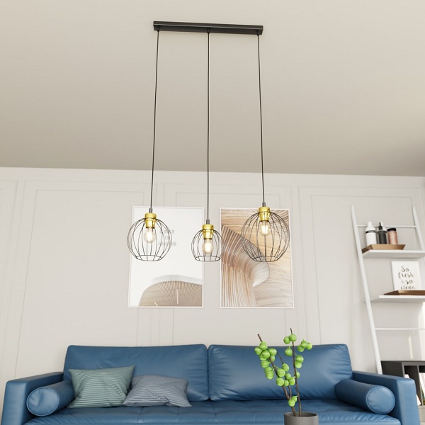Lampa wisząca NANDO 3 BL GOLD - Emibig
