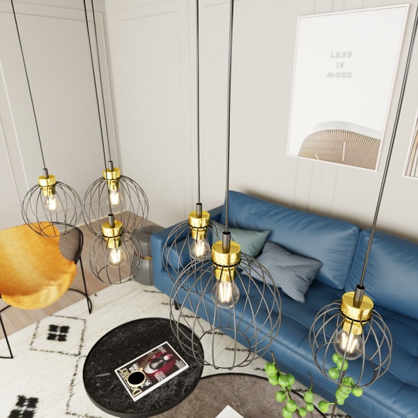 Lampa wisząca NANDO 6 BL GOLD
