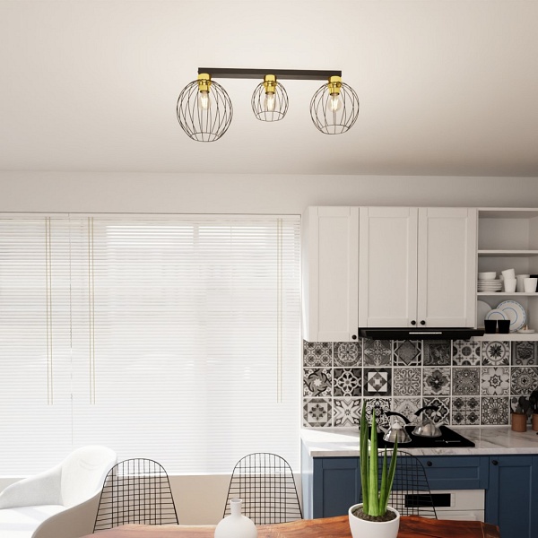 Lampa sufitowa NEST 3 BL GOLD - Emibig