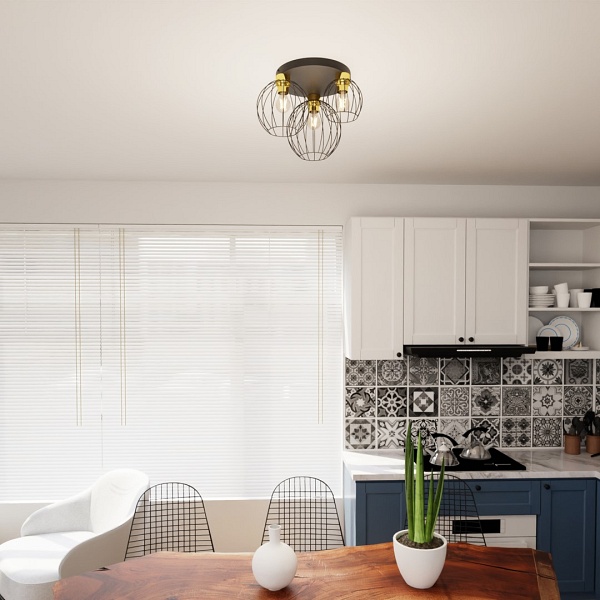 Lampa sufitowa NEST 3PREM BL GOLD - Emibig