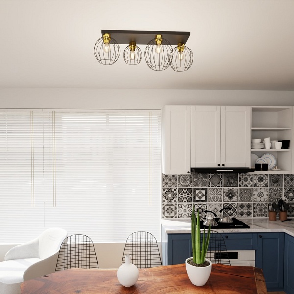 Lampa sufitowa NEST 4 BL GOLD - Emibig
