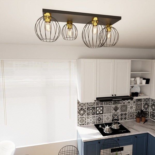 Lampa sufitowa NEST 4 BL GOLD