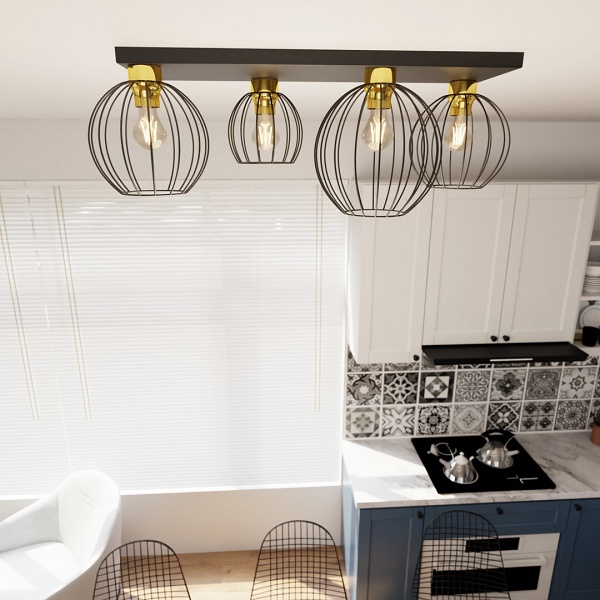 Lampa sufitowa NEST 4 BL GOLD