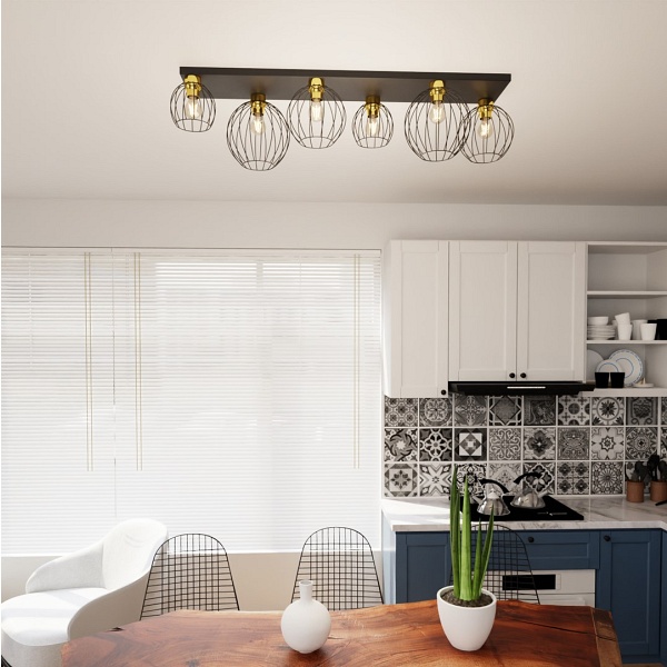 Lampa sufitowa NEST 6 BL GOLD - Emibig