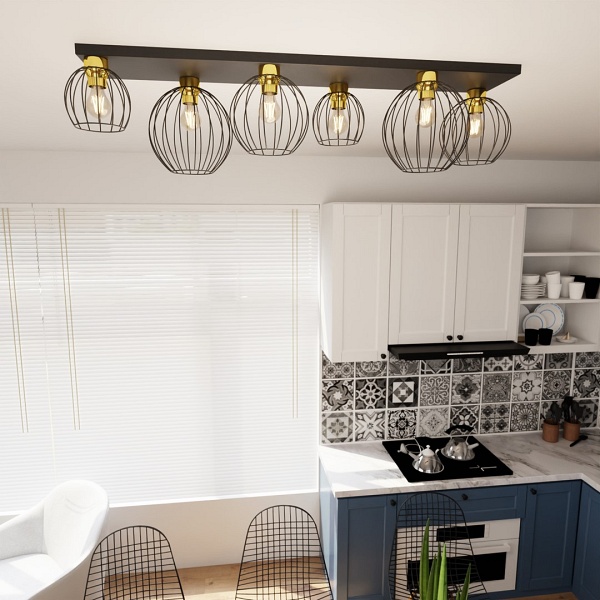 Lampa sufitowa NEST 6 BL GOLD