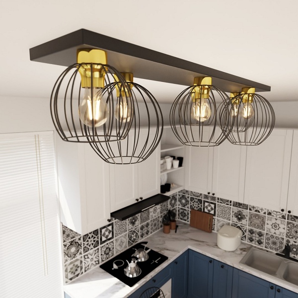 Lampa sufitowa NEST 6 BL GOLD