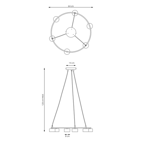 Lampa wisząca STARLIT 6 BL