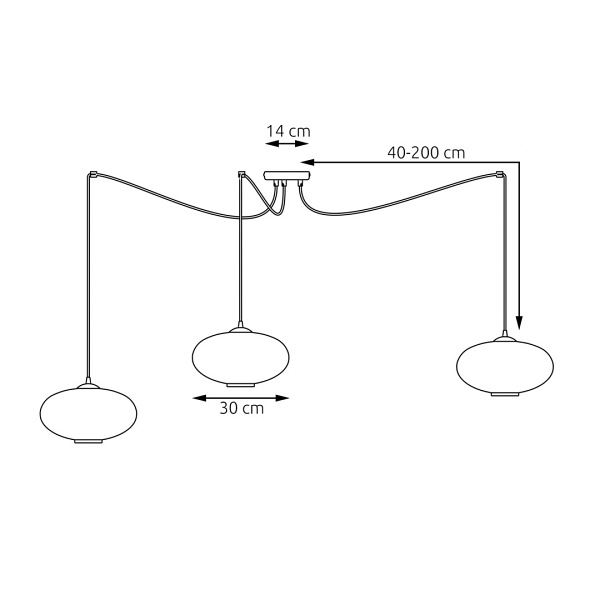 Lampa wisząca ORIGO 3 BL GRAFIT