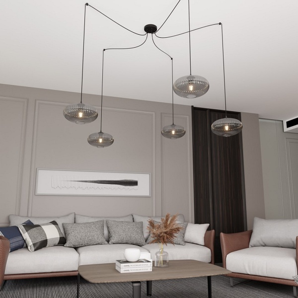 Lampa wisząca ORIGO 5 BL GRAFIT - Emibig