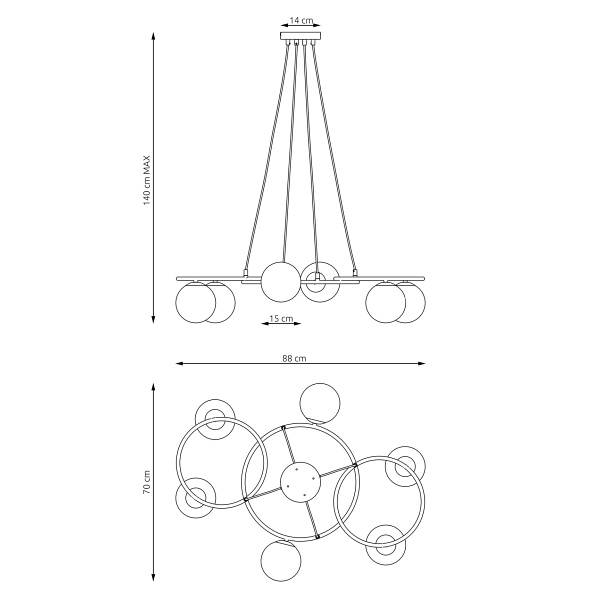 Lampa sufitowa LIBRA 6 BL MIX oprawa oświetleniowa
