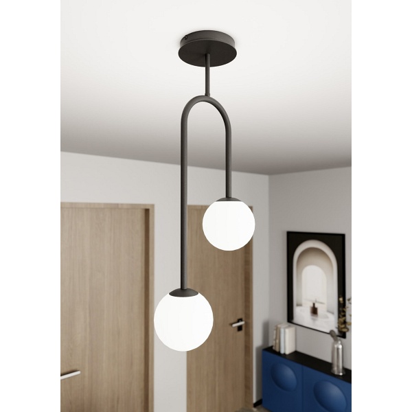 Lampa sufitowa ATRIA 2 BL OPAL - Emibig