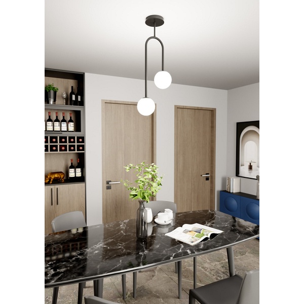 Lampa sufitowa ATRIA 2 BL OPAL