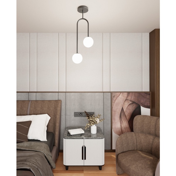 Lampa sufitowa ATRIA 2 BL OPAL