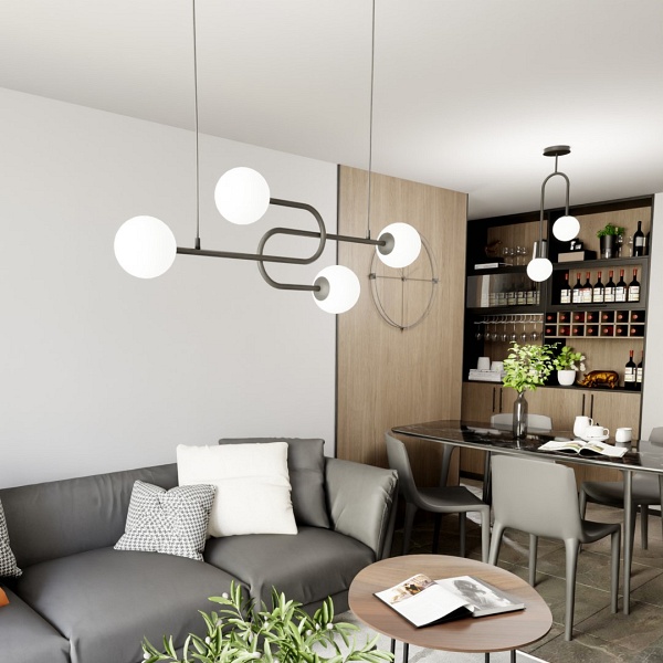 Lampa sufitowa ATRIA 4 BL OPAL - Emibig