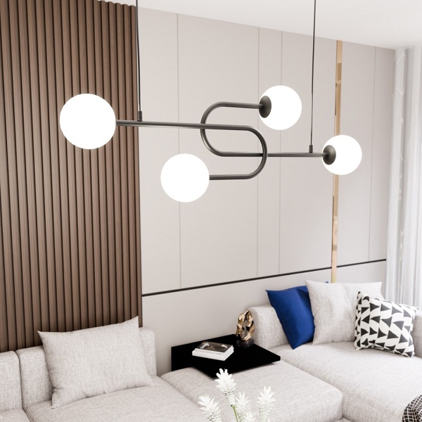 Lampa sufitowa ATRIA 4 BL OPAL